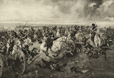 Die Scots Greys bei Waterloo, 18. Juni 1815, ca. 1902 von Henri Louis Dupray